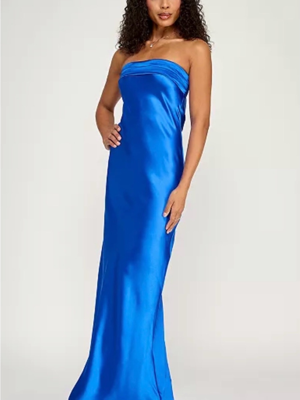 Strapless Satin Maxi Dress in Dark purple